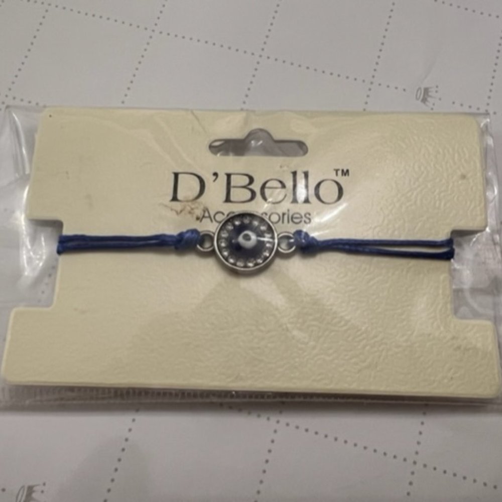 🌷 3 / $9-New D'Bello Accessories Adjustable Blue rope bracelet - evil eye